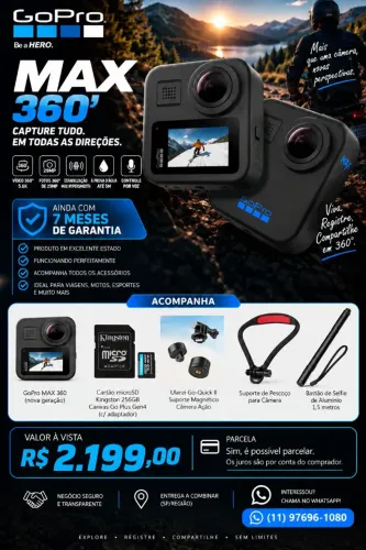 Go pro 360 com 7 meses de garantia