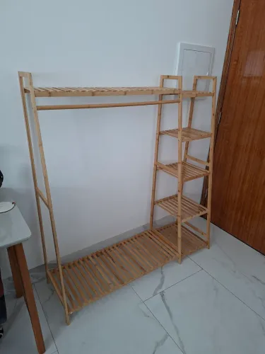 Cabideiro De Chão Arara de Bamboo