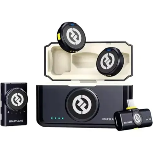 Microfone Hollyland Lark M2 Mini Combo Sem Fio Preto