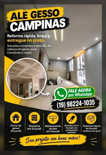 Forro em Drywall, paredes em Drywall, caixas de ar condicionado, reparos.