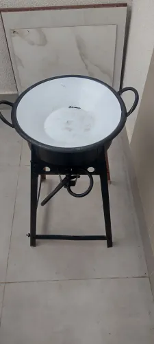 Fogareiro a gás e tacho esmaltado 40 cm