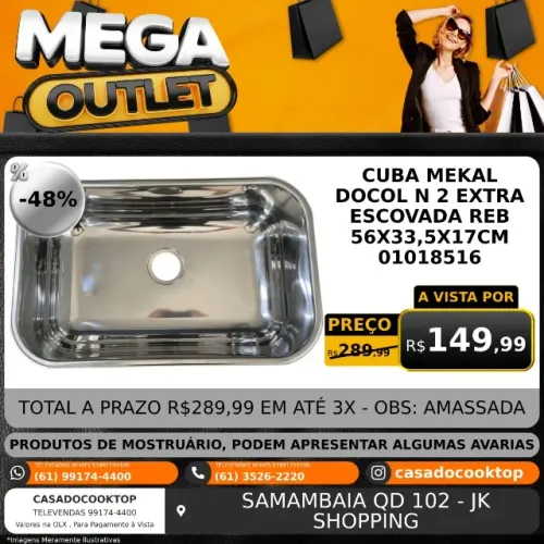 CUBA MEKAL DOCOL N2 EXTRA ESCOVADA REB 56X33,5X17CM