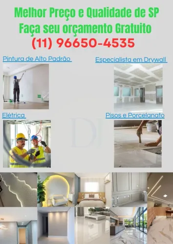 Forro, Gesso, Drywall, Elétrica, Pintura, Pisos e Reformas