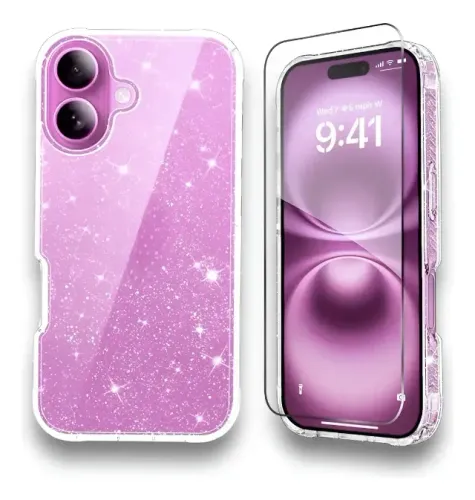 ? Capinha Glitter Luxo Rosa para iPhone ? Brilhe em Grande Estilo! ?