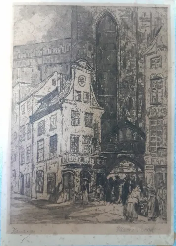 GRAVURA ANTIGA - YPRES, BÉLGICA