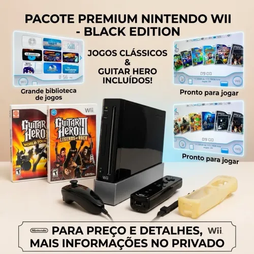 NINTENDO WII BLACK EDITION DESBLOQUEADO