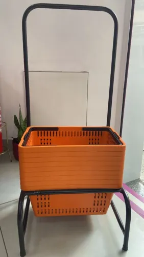 Kit suporte porta cestas + 10 cestinhas