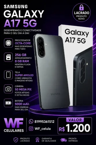 Samsung a17 lacrado 256 giga novo