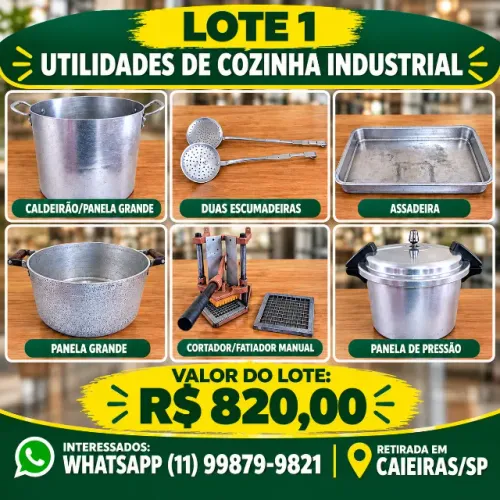 Lote de utensilios cozinha industrial