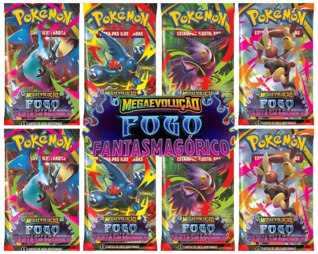 8 Boosters Pokémon TCG Fogo Fantasmagórico