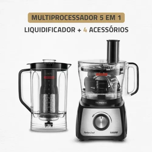 Multiprocessador Turbo Chef 5 Em 1 Mondial 1000w Mpn-01-b
