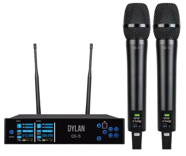 Microfone Dylan sem fio QS5 Profissional