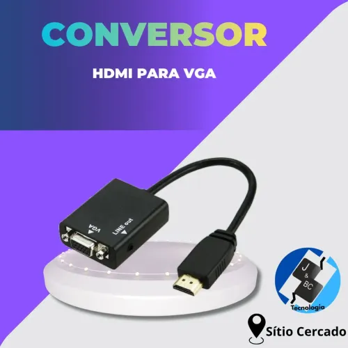 Cabo conversor HDMI para VGA