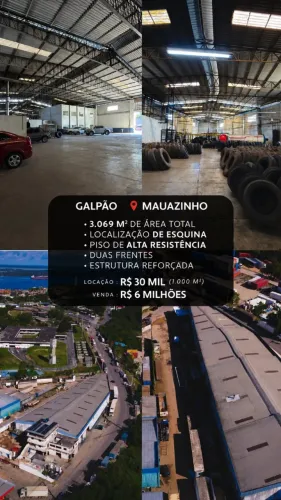 Galpão 3.069m² no Mauazinho | Esquina | Piso Industrial | Venda e Locação