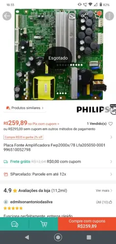{Placa Do som Philips} R$ 150