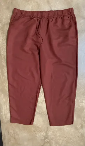 calça H&M linen blend marrom g
