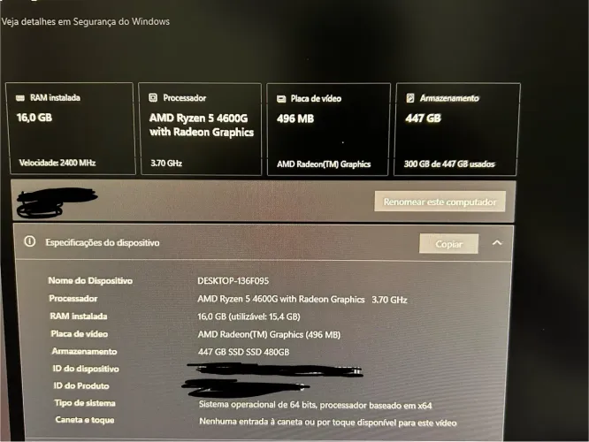 Computador Gamer Com Monitor Acer 165Hz, Teclado Gamer e Mouse Atack shark R1