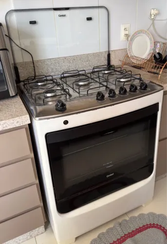 Fogão Consul 5 Bocas Branco - Usado - Forno e Queimadores Funcionando