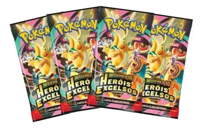4x Booster Heróis Excelsos Booster Blister Pokémon 
