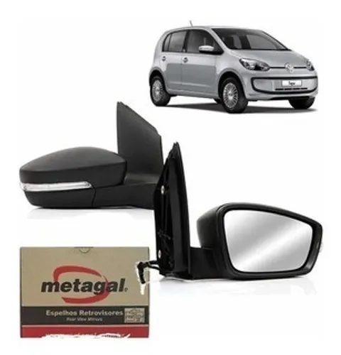 Par Retrovisor Volkswagen Up 2014 à 2021 - Preto - Metagal 