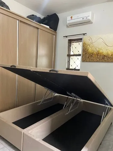 Box Báu Queen Bi-partido 100% Eucalipito Forrado em Suede! Frete Grátis