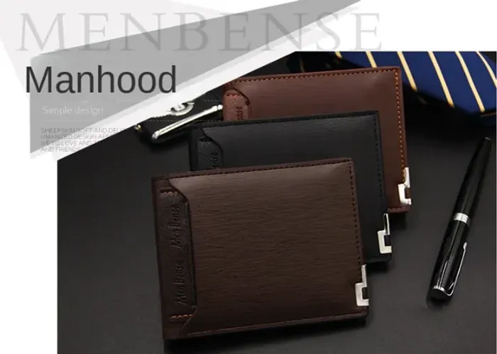 Carteira Masculina de couro multifunções, porta-cartões  e cedulas