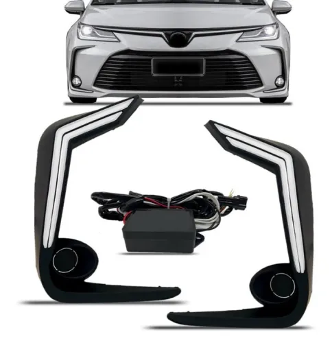 Moldura Led Drl Farol Neblina  Corolla 2019 2020 2021