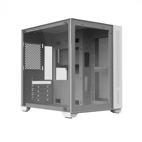 Gabinete Gamer Pcyes Forcefield White Ghost *Sem Fan Led* - Micro-ATX e Mini-ITX - WZetta