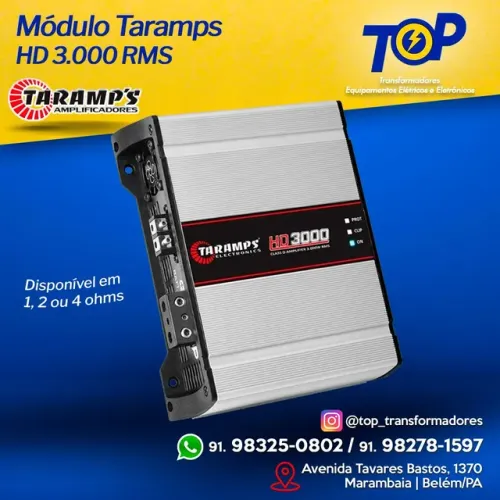 Módulo Amplificador Taramps HD 3000 rms Som Automotivo 