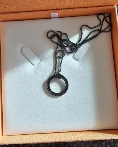 Pingente e corrente ródio negro pft estado Vivara