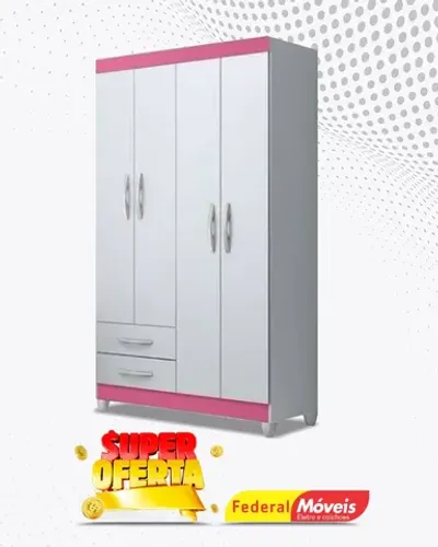 Guarda Roupa 4 Portas 2 Gavetas Super Lindo Fazemos Entrega
