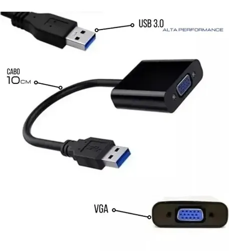 Conversor De Video Usb Em Vga 1080p Multi Telas
