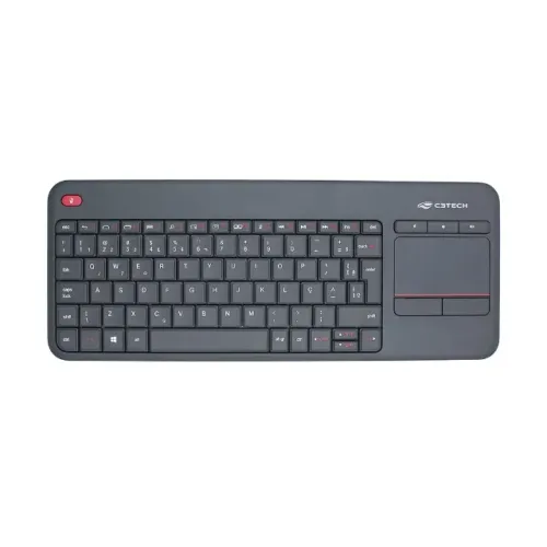 Teclado Sem Fio USB C3Tech K-WT200BK com Touchpad - WZetta
