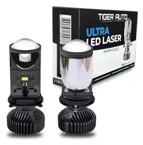 Kit Ultra Led Laser H4 com Projetor - Tiger Auto - 10.000LMs
