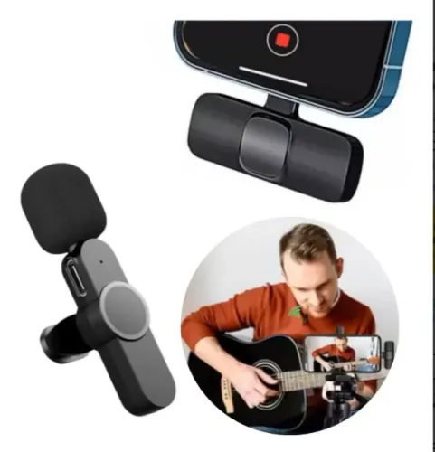Microfone Wireless Lapela S/Fio Profissional P/IPhone e Android