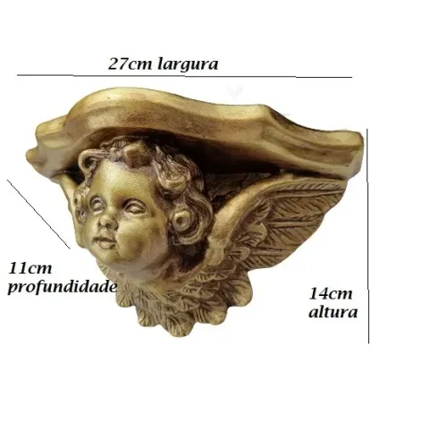 Oratório peanha dourada envelhecida suporte para imagem ou santo ou vaso