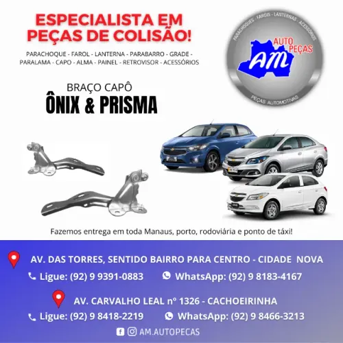 braço do capô onix prisma 2012 até 2019