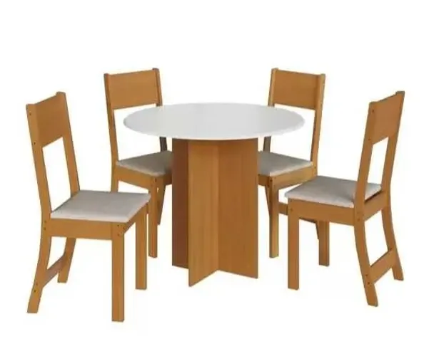 Mesa de Jantar Alice Redonda C/4 Cadeiras (FAZEMOS ENTREGAS DF E ENTORNO)