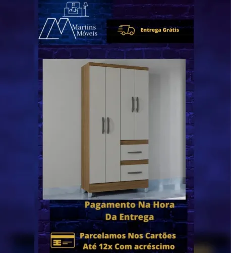 GRANDE PROMOÇÃO*GUARDA ROUPA CAPRI 04 PORTAS ENTREGA GRÁTIS ACEITA CARTÃO