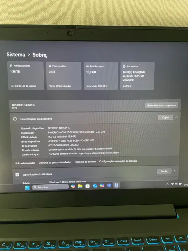 Notebook Gamer Lenovo Ideapad L340 | Intel Core i7 | 16GB RAM | SSD 500GB + HD 1TB