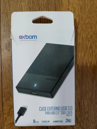 Case Externo USB 3.0 Exbom para HD 2.5'' SDD e SATA