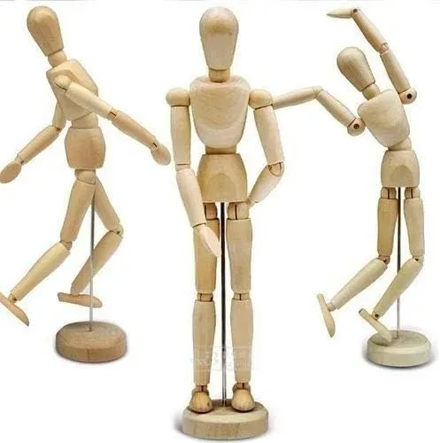 Boneco Articulado Madeira 30 cm 