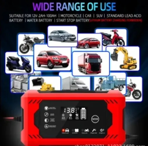 Carregador de Bateria de Carro e Moto (Portátil Pequeno) AUTOMÁTICO Cod:004