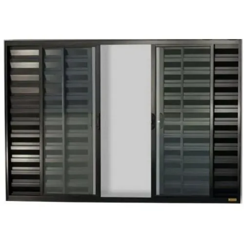 VENEZIANA 6 FOLHAS ALUMINIO PRETO LINHA MODULAR SEM GRADE
