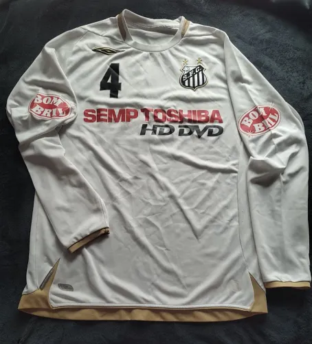 camisa do Santos FC de 2007  número 4 foi usada por Antônio Carlos Zago. Tam manga longa