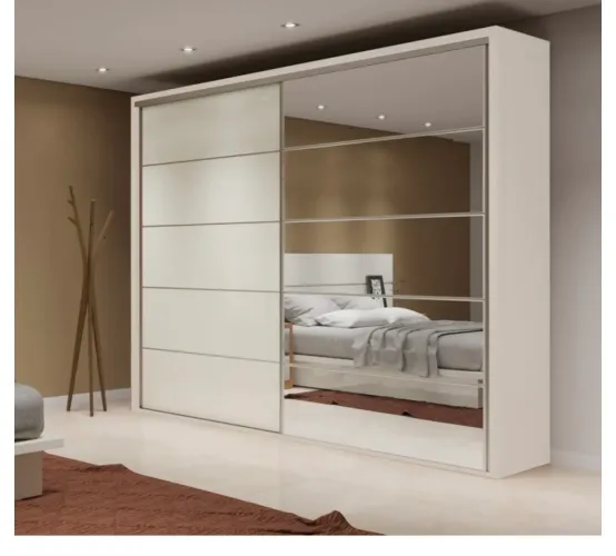 Guarda-roupas Dalla Costa Seminovo Off White - Espaçoso e elegante 