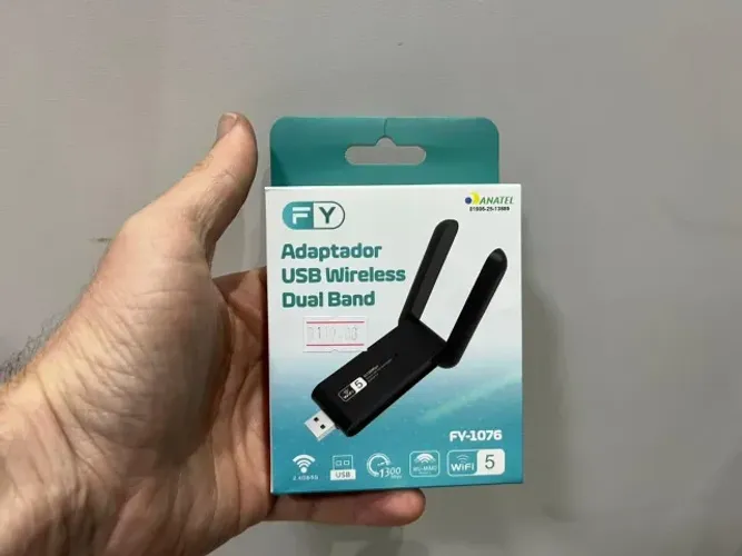 Adaptador Usb Wifi 2 Antenas Dual Band 5g E Bluetooth Fy-1076 Loja Coimbra Computadores