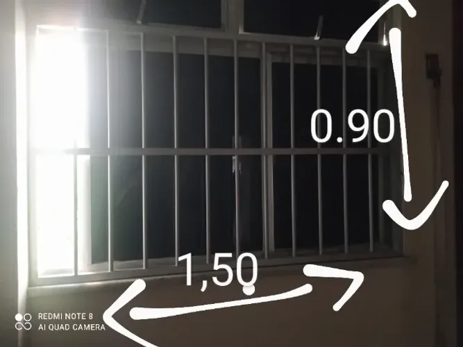 Tela grade proteção em alumínio para janela 1,50x0,90 nova