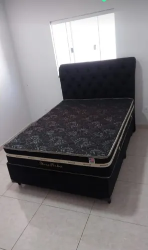 Cama Box Casal Sleep Pocket Orthocrin com Cabeceira Estofada