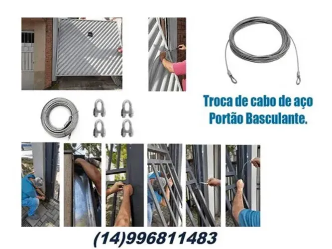 Troca de Cabo de Aço para portão Automatico Basculante